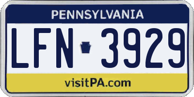 PA license plate LFN3929