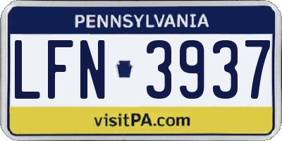 PA license plate LFN3937