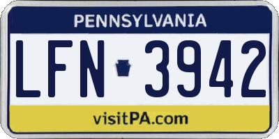 PA license plate LFN3942