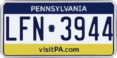 PA license plate LFN3944