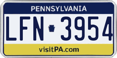 PA license plate LFN3954