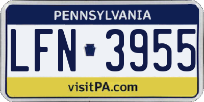 PA license plate LFN3955