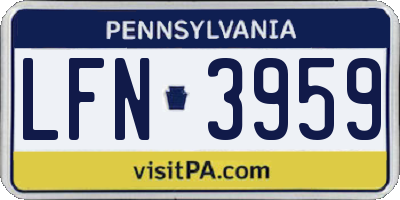 PA license plate LFN3959