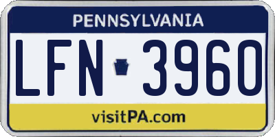 PA license plate LFN3960