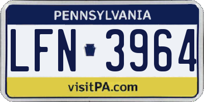 PA license plate LFN3964