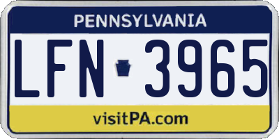 PA license plate LFN3965
