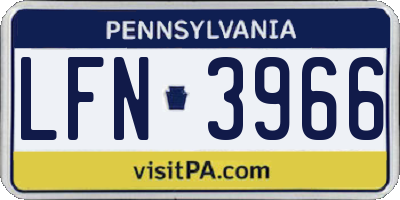 PA license plate LFN3966