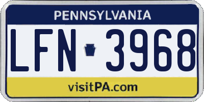 PA license plate LFN3968