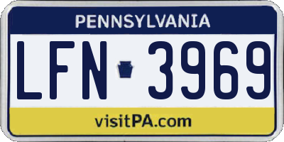 PA license plate LFN3969