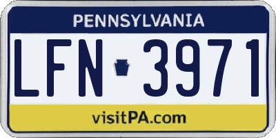 PA license plate LFN3971