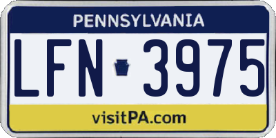 PA license plate LFN3975
