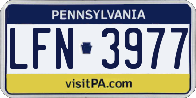 PA license plate LFN3977