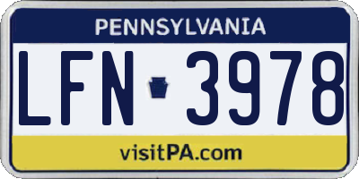 PA license plate LFN3978