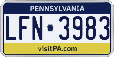 PA license plate LFN3983