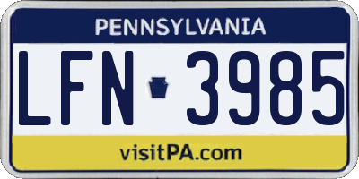 PA license plate LFN3985