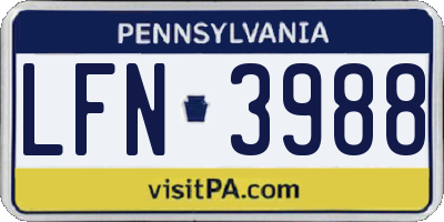PA license plate LFN3988