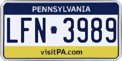 PA license plate LFN3989