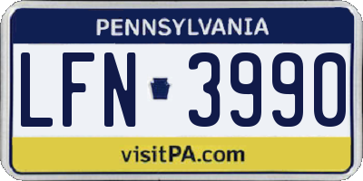 PA license plate LFN3990