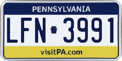 PA license plate LFN3991