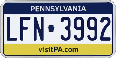 PA license plate LFN3992
