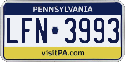 PA license plate LFN3993