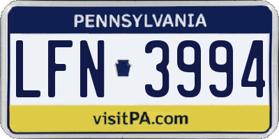 PA license plate LFN3994