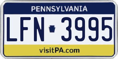 PA license plate LFN3995