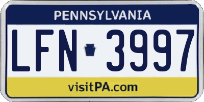 PA license plate LFN3997