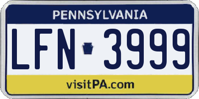 PA license plate LFN3999
