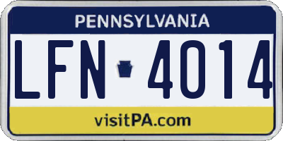 PA license plate LFN4014