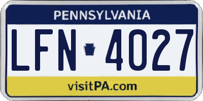 PA license plate LFN4027