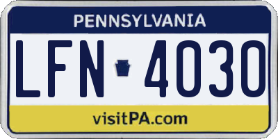 PA license plate LFN4030