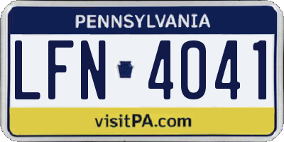 PA license plate LFN4041