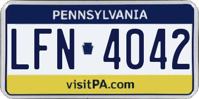 PA license plate LFN4042