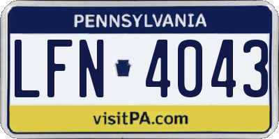 PA license plate LFN4043
