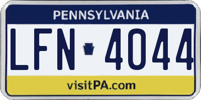 PA license plate LFN4044