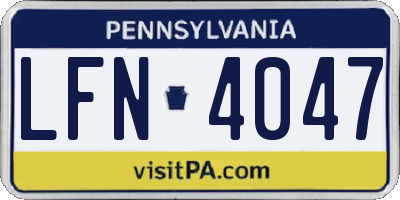 PA license plate LFN4047