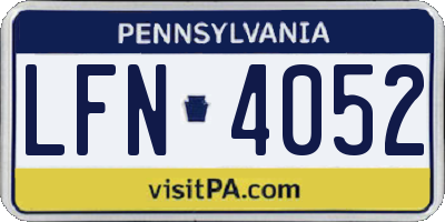 PA license plate LFN4052