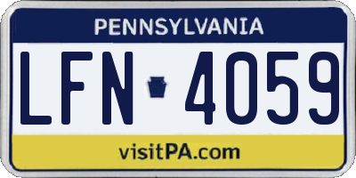 PA license plate LFN4059
