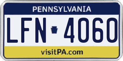 PA license plate LFN4060