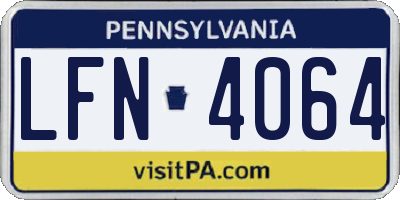 PA license plate LFN4064