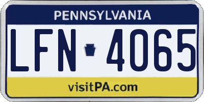 PA license plate LFN4065