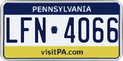 PA license plate LFN4066