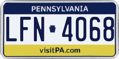 PA license plate LFN4068