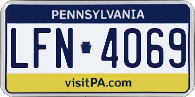 PA license plate LFN4069