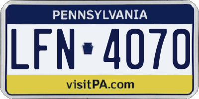 PA license plate LFN4070