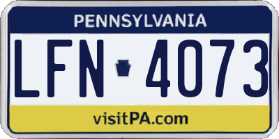 PA license plate LFN4073