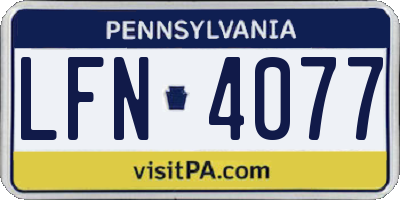 PA license plate LFN4077