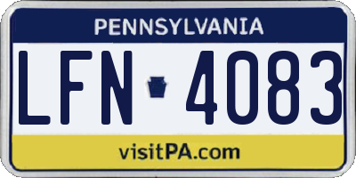 PA license plate LFN4083