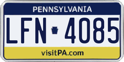 PA license plate LFN4085